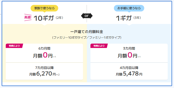 BIGLOBE光の戸建て料金