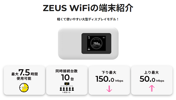 ZEUS WiFiの端末