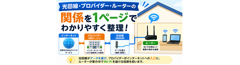 光回線・プロバイダー・ルーターの関係を1ページで整理