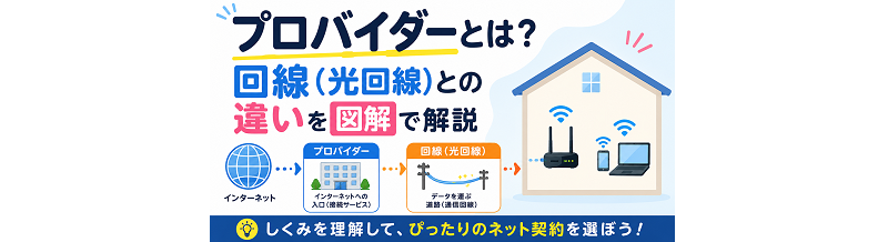 プロバイダーとは？回線（光回線）との違いを図解で解説