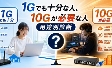 1Gでも十分な人、10Gが必要な人｜用途別診断