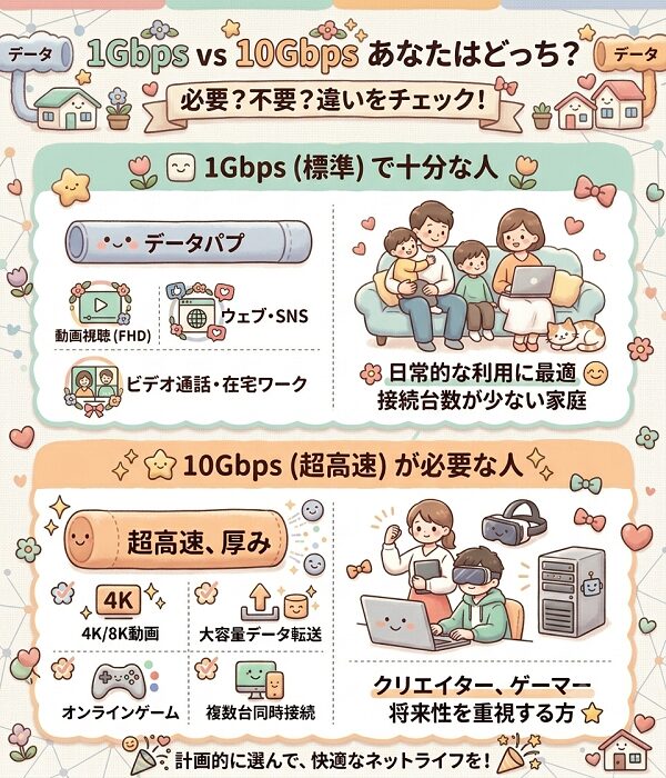 1Gbpsと10Gbpsはどんな人に必要か