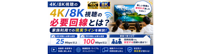 4K/8K視聴の必要回線｜家族利用での現実ライン
