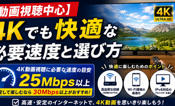 【動画視聴中心】4Kでも快適な必要速度と選び方