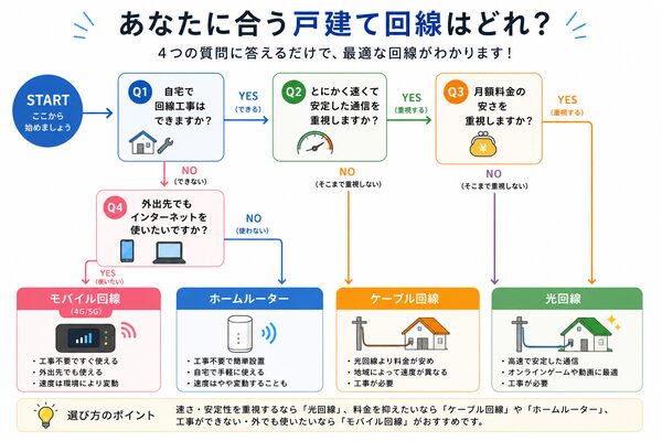 あなたに合う戸建て回線診断フローチャート