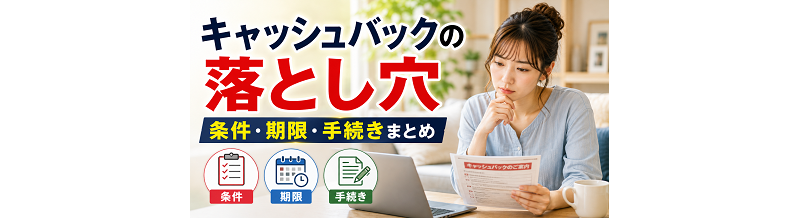 キャッシュバックの落とし穴｜条件・期限・手続きまとめ