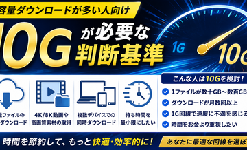 大容量ダウンロードが多い人向け｜10Gが必要な判断基準