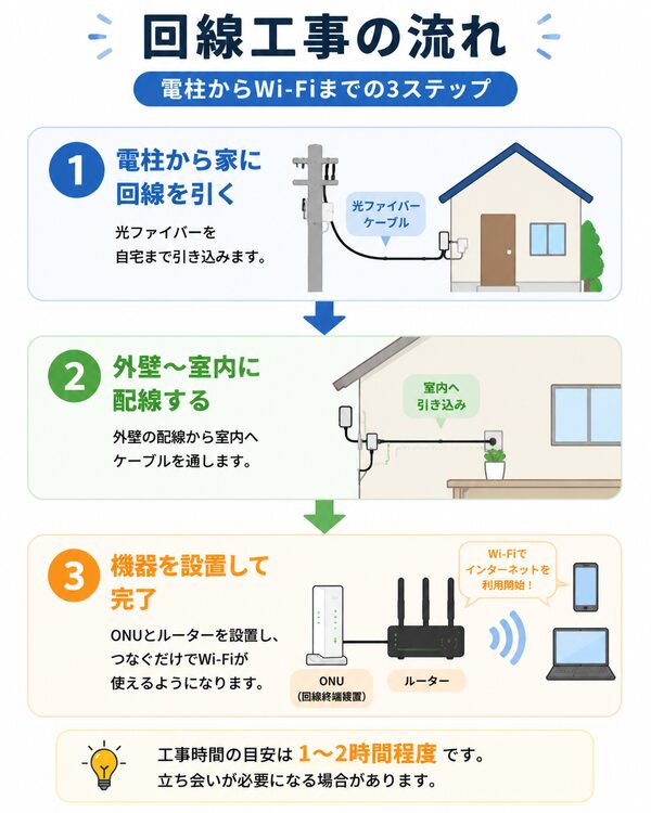 回線工事の流れ