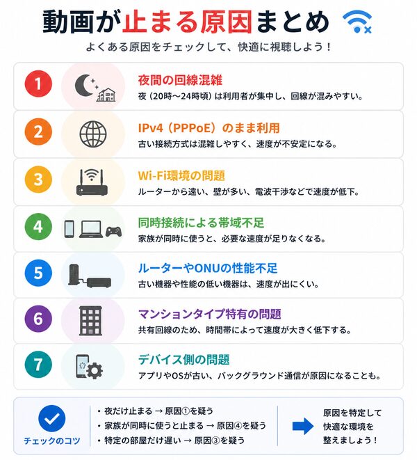 動画が止まる原因まとめ