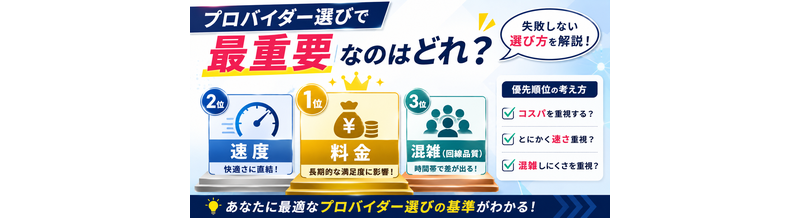 プロバイダー選びで最重要なのはどれ？料金・速度・混雑の優先順位