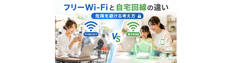 フリーWi-Fiと自宅回線の違い｜危険を避ける考え方