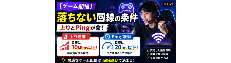 【ゲーム配信】落ちない回線の条件｜上りとPingが命