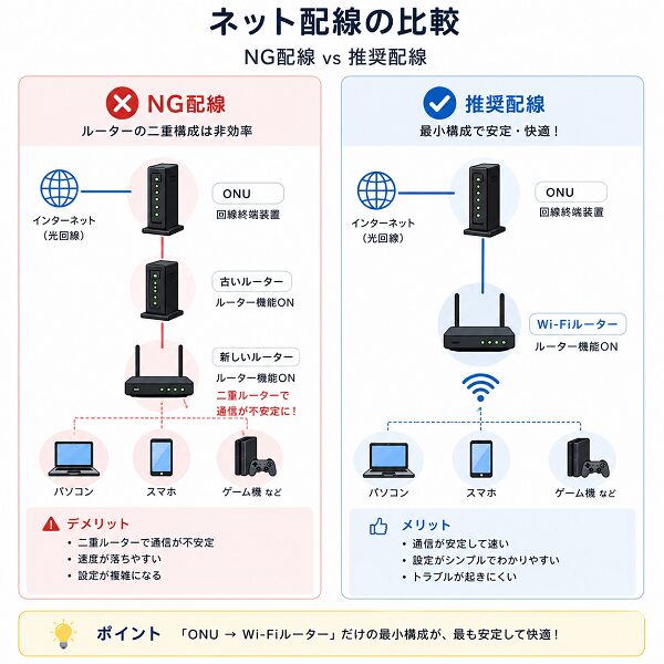 NG配線 vs 推奨配線