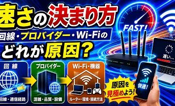 速さの決まり方｜回線・プロバイダー・Wi-Fiのどれが原因？