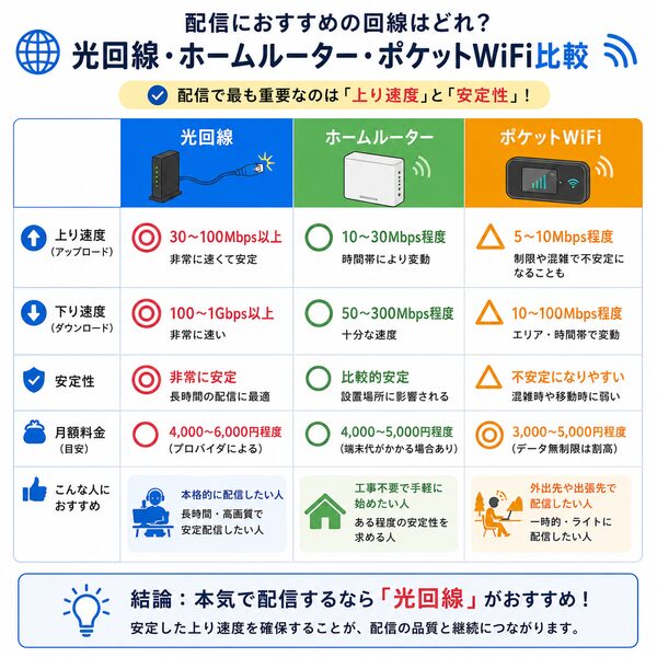 光回線・ホームルーター・ポケットWiFi比較