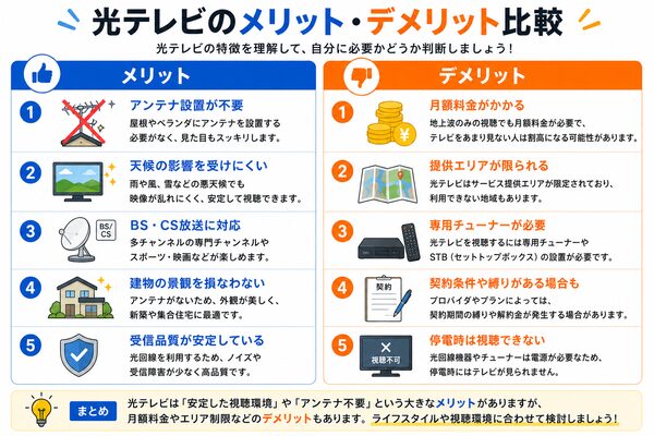 光テレビのメリット・デメリット比較