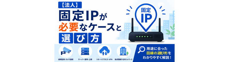 【法人】固定IPが必要なケースと選び方