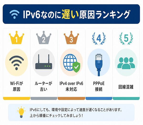 IPv6なのに遅い原因ランキング