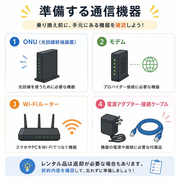 準備する通信機器