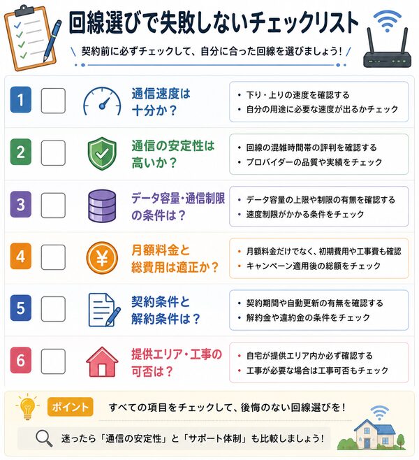 回線選びで失敗しないチェックリスト
