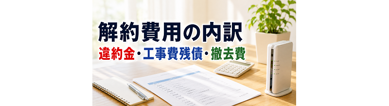 解約費用の内訳｜違約金・工事費残債・撤去費