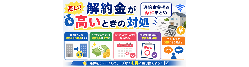 解約金が高いときの対処｜違約金負担の条件まとめ