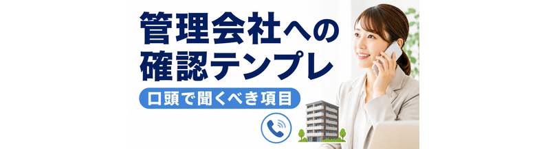 管理会社への確認テンプレ（口頭で聞くべき項目）
