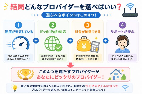 結局どんなプロバイダーを選べばいい?