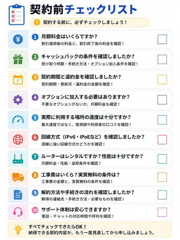 契約前チェックリスト