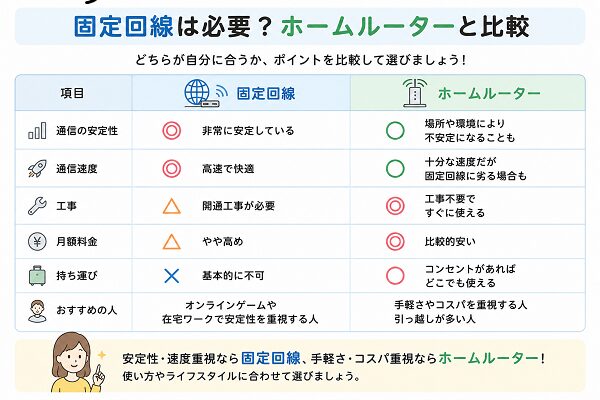 固定回線は必要？ホームルーターとの比較