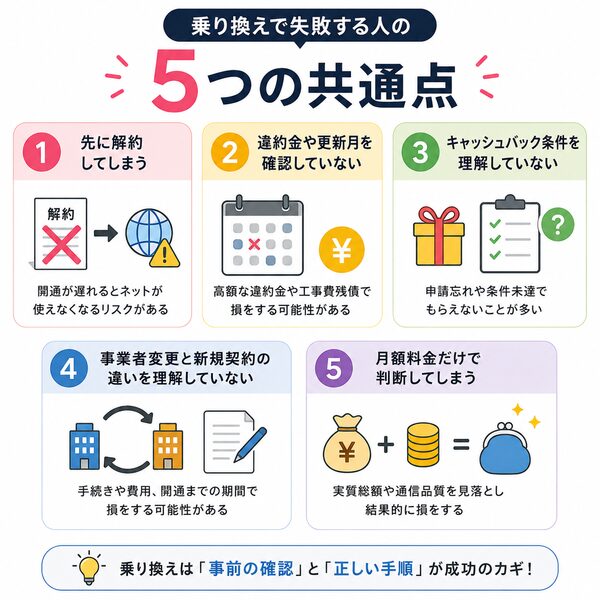 乗り換えで失敗する人の5つの共通点