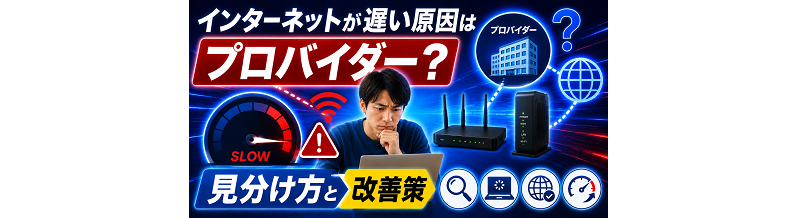 インターネットが遅い原因はプロバイダー？見分け方と改善策