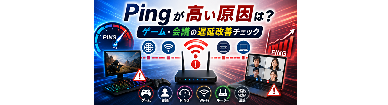 Pingが高い原因は？ゲーム・会議の遅延改善チェック