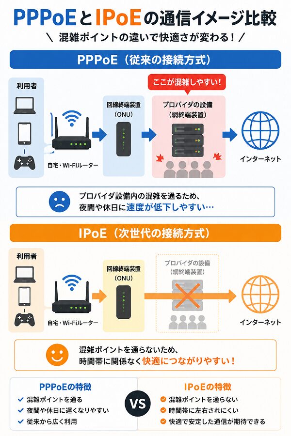 PPPoEとIPoEの比較
