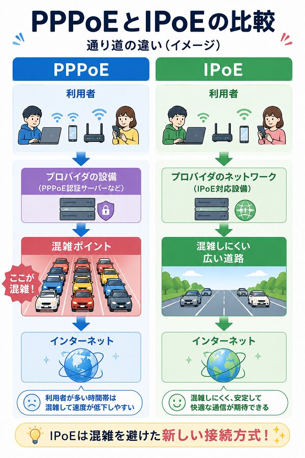 PPPoEとIPoEの比較