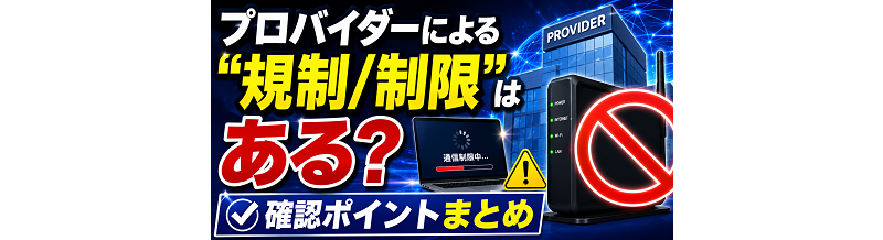 プロバイダーによる“規制/制限”はある？確認ポイントまとめ