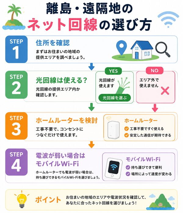 離島・遠隔地のネット回線の選び方