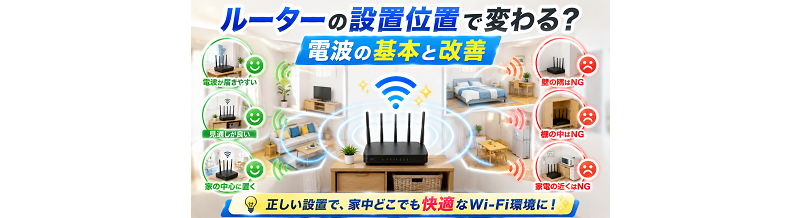 ルーターの設置位置で変わる？電波の基本と改善