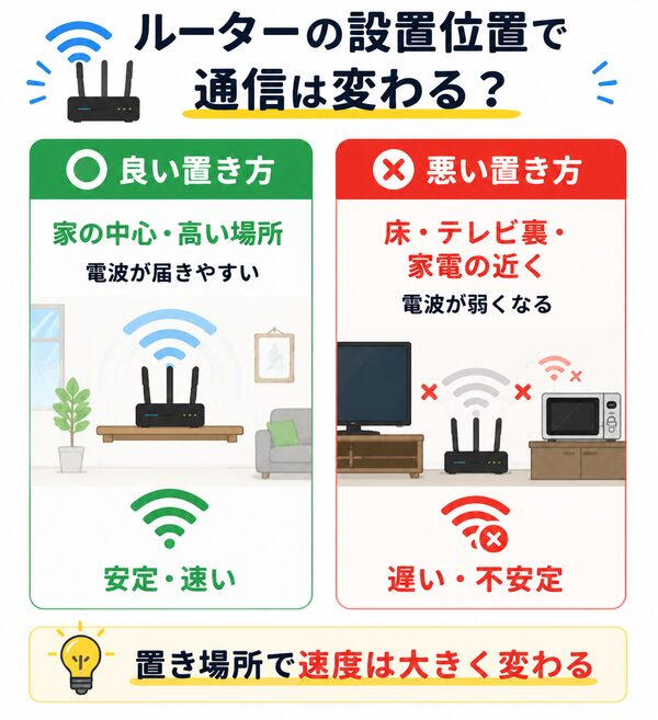 やってはいけない設置場所＋改善方法
