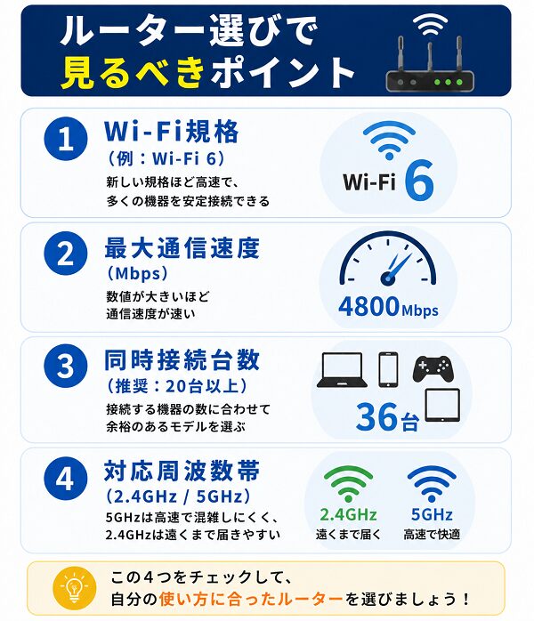ルーター選びで見るべきポイント