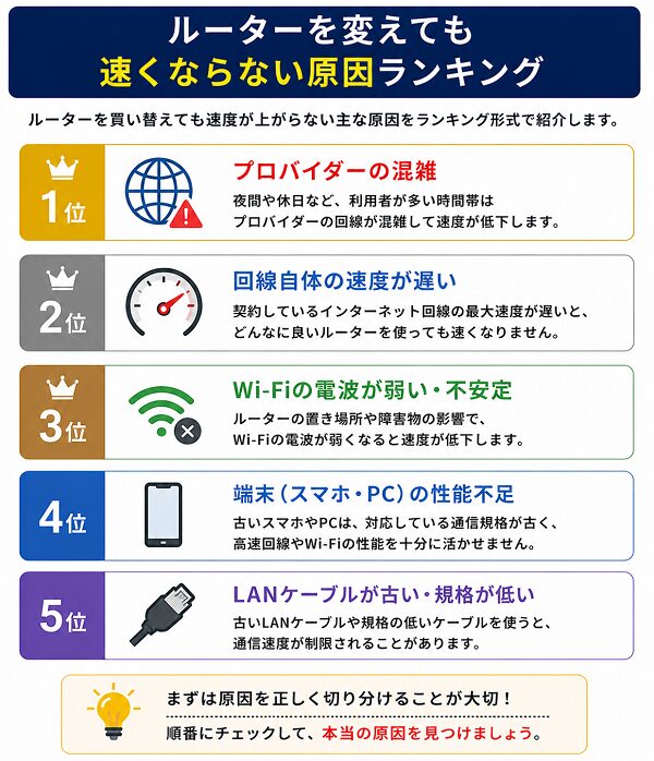 ルーターを変えても速くならない原因ランキング