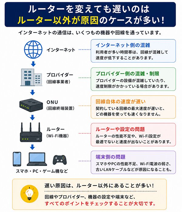 ルーター以外が原因のケース