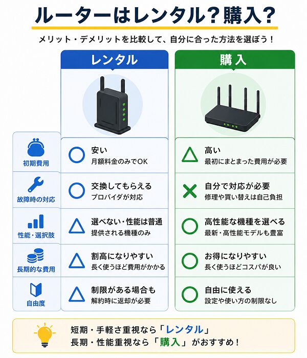 ルーターはレンタル?購入?