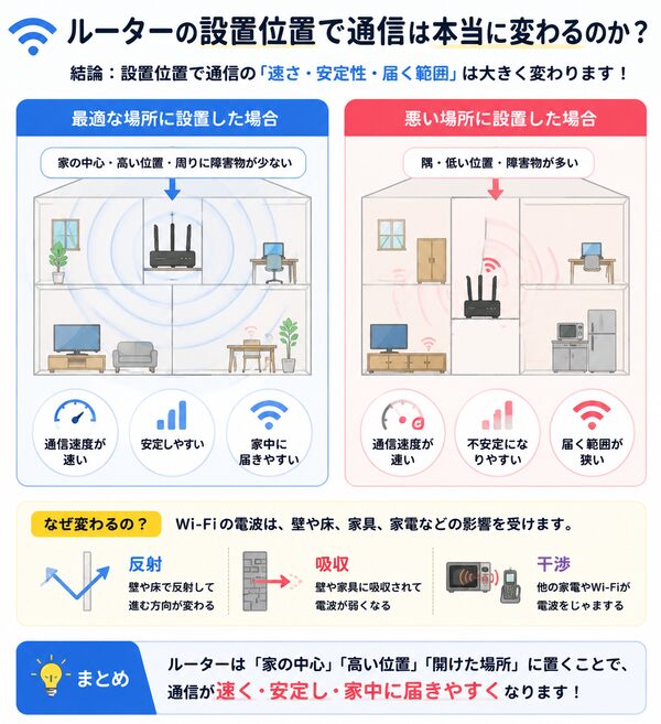 ルーターの設置位置で通信は本当に変わるのか