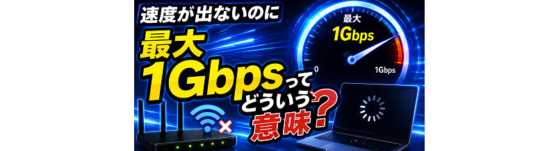 速度が出ないのに「最大1Gbps」ってどういう意味？