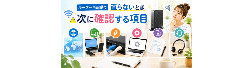 ルーター再起動で直らないとき｜次に確認する項目