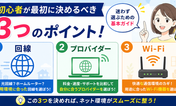 初心者が最初に決めるべき3つ｜回線・プロバイダー・Wi-Fi