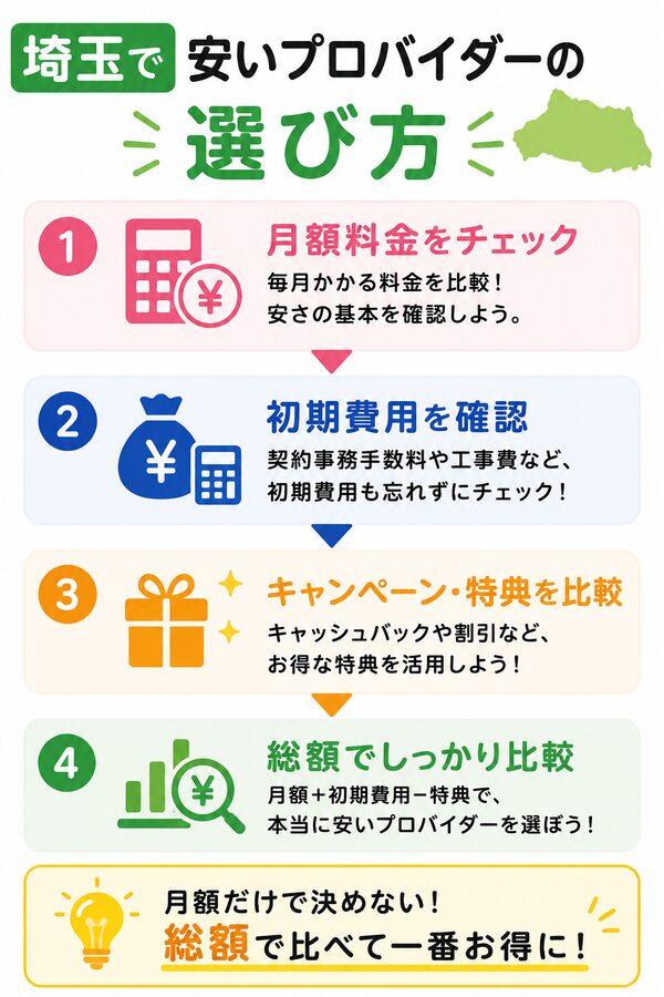 埼玉で安いプロバイダーの選び方