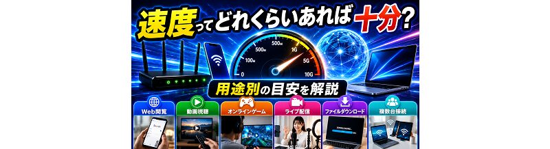 速度ってどれくらいあれば十分？用途別の目安を解説