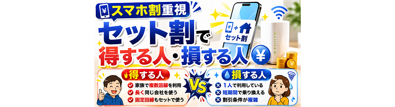 【スマホ割重視】セット割で得する人・損する人